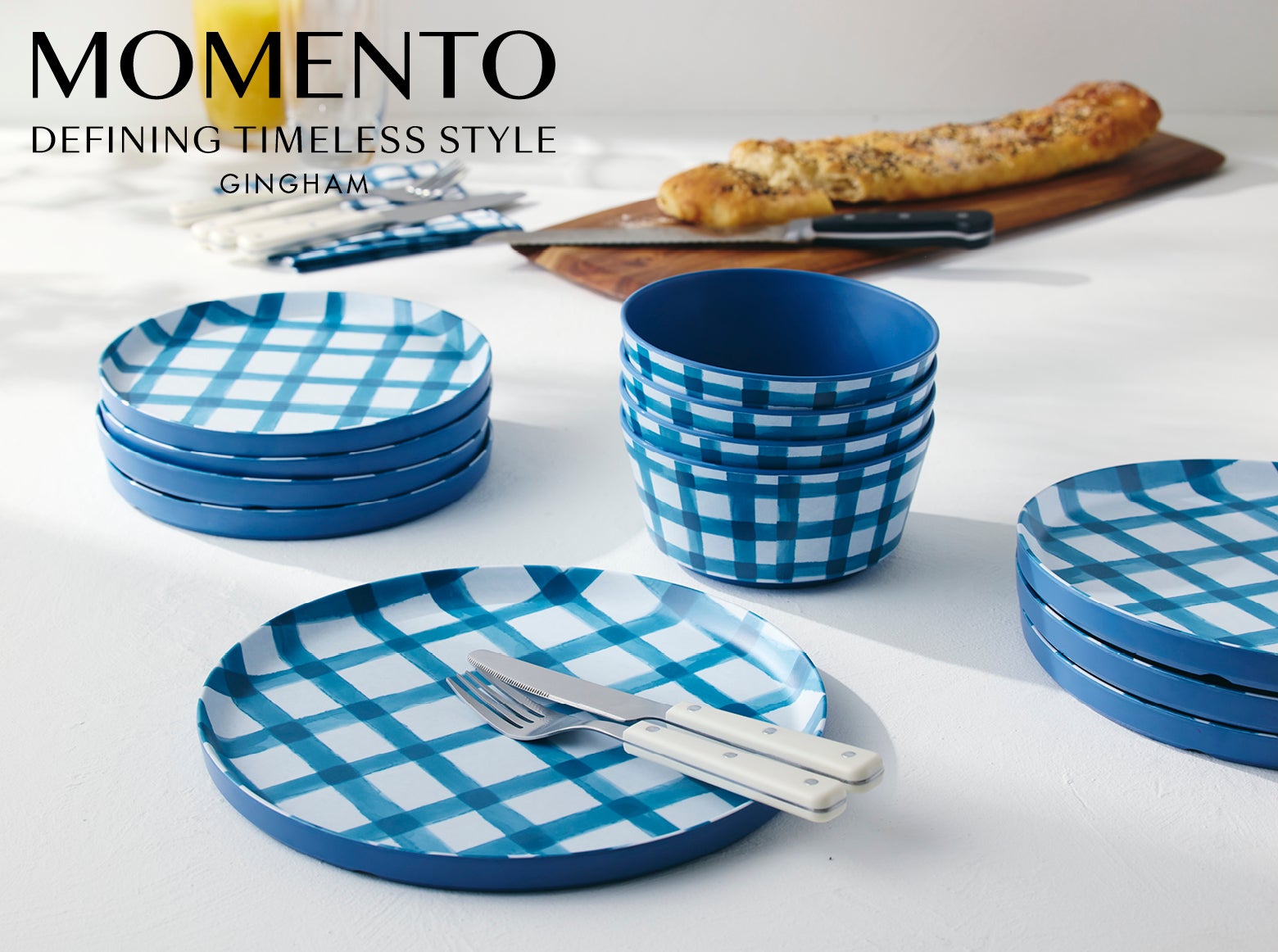 Gingham dinnerware shop