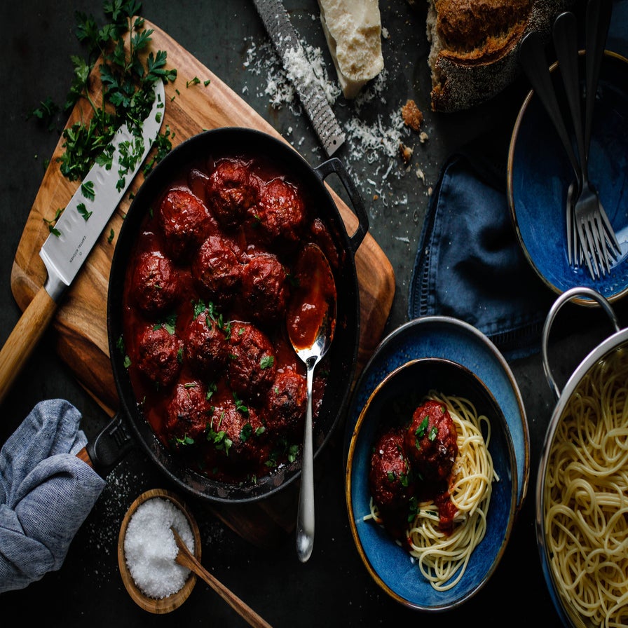Smokey Spanish Meatballs & Spaghetti