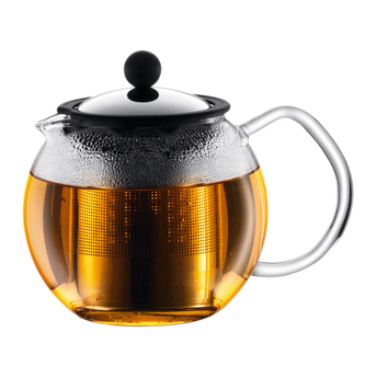 Glass teapot with steel filter 500ml